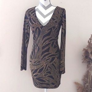 Bebe midi dress with gold studs